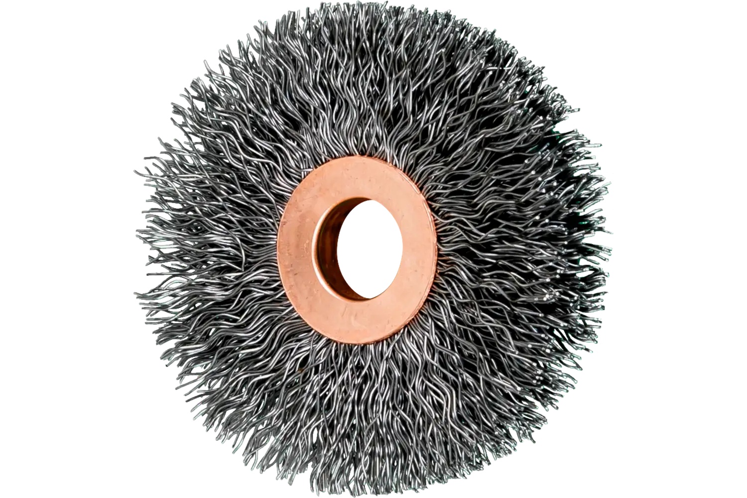 Picture of Pferd Tube Center Wire Wheel Brush 2-1/2" Dia. .014 Carbon Steel 1/2-3/8" Arbor